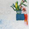 autumn poet, mixed media on linen, 60x70cm, 2024cm